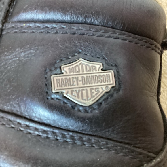 HARLEY DAVIDSON BLACKK LEATHER MOTORCYCLE BIKE BOOTS - Picture 2 of 16